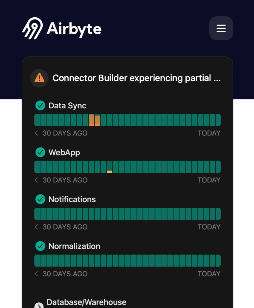 Airbyte Status Page