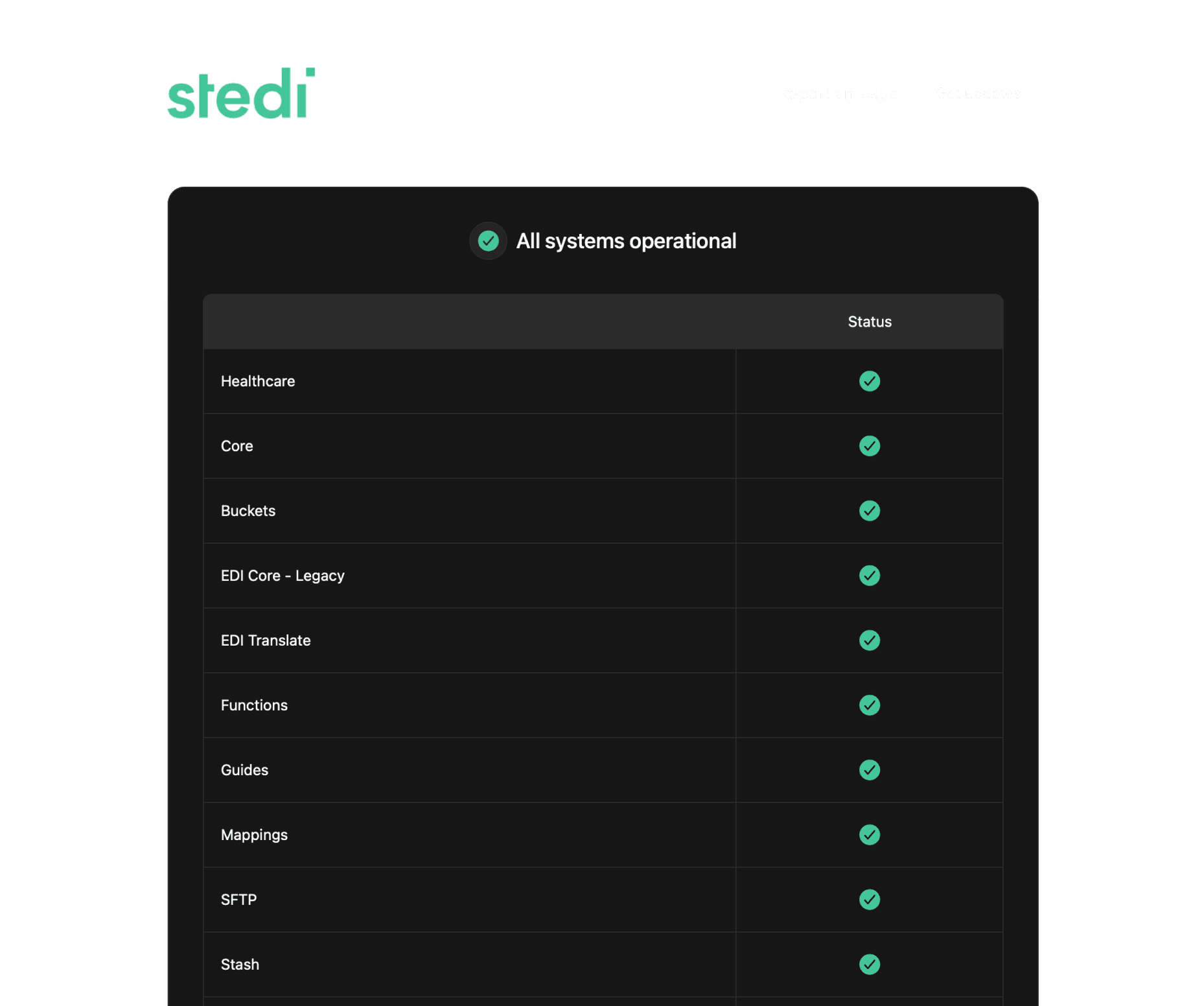 Stedi Status Page