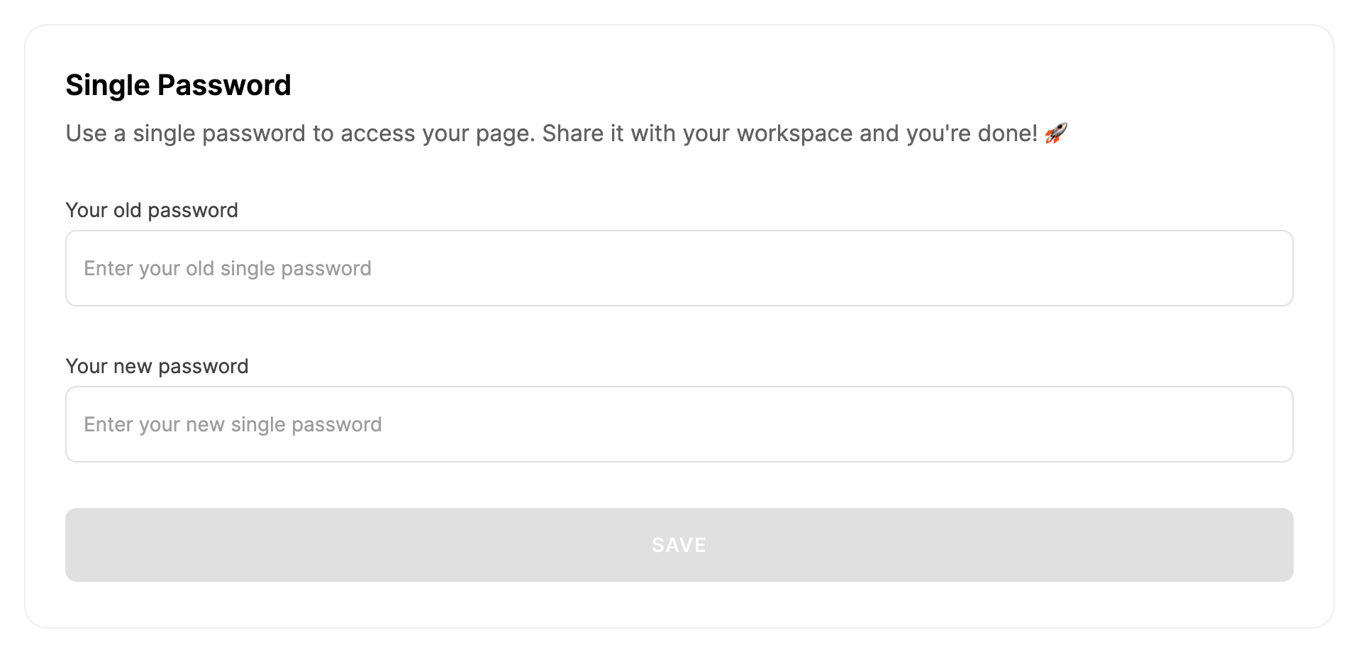Single Password