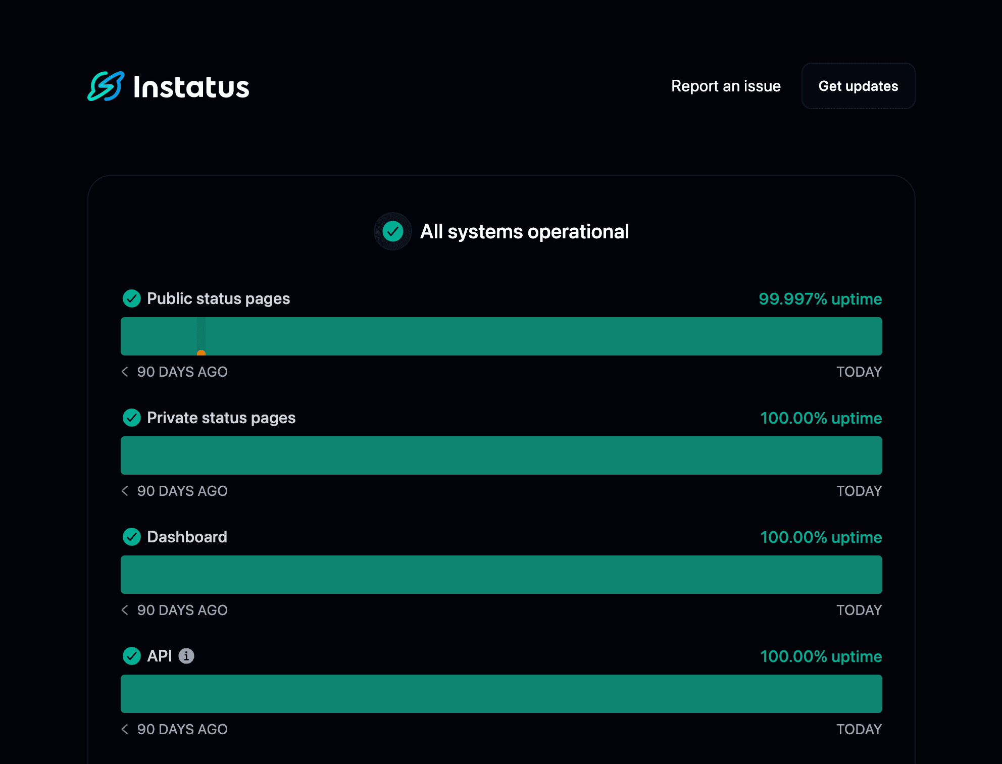 Instatus status page